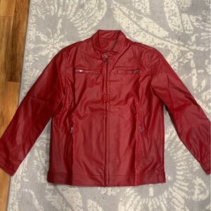 Men’s red leather jacket